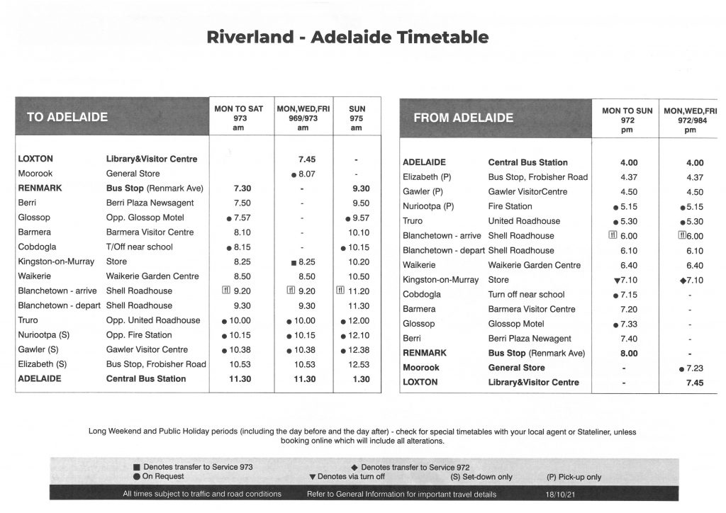Stateliner - Riverland - Adelaide